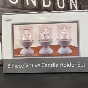 New Live Laugh Love 6 Piece Votive Candle Holder Set - True Living